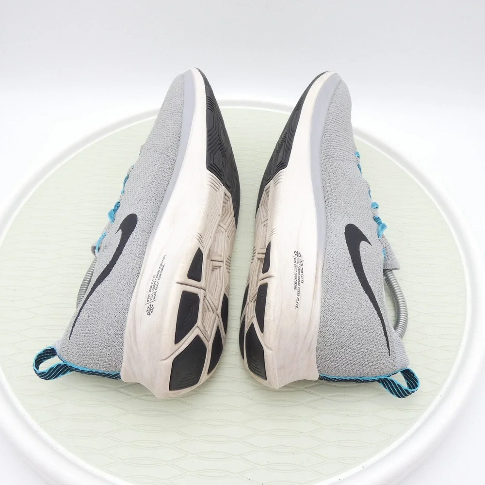 Nike Zoom Fly Flyknit Wolf Grey Blue Orbit Running Shoes AR4561-004 Mens 10.5